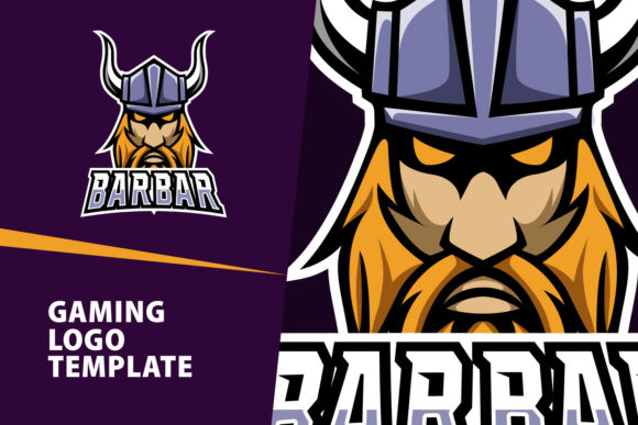 Barbar Mascot Gaming Logo Design: Bold Branding for Streamers