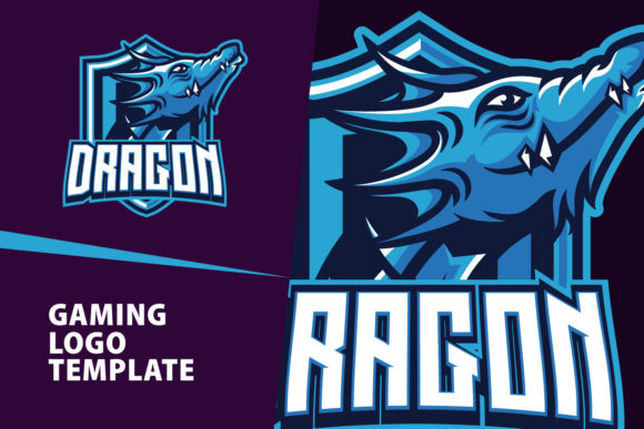 Blue Dragon Mascot Gaming Logo: Power Up Your Brand