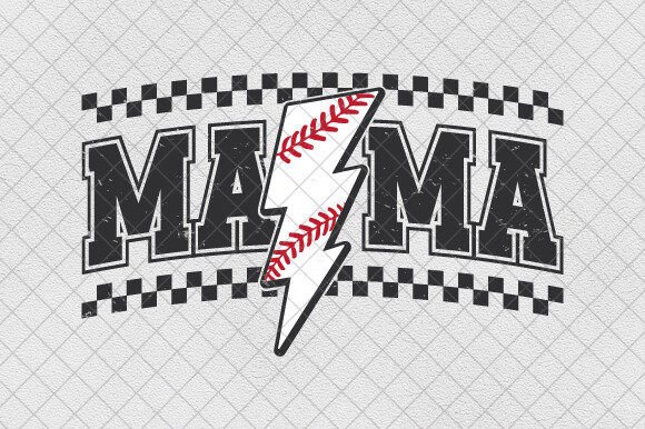Lightning Bolt Baseball Mama: A Retro Mom SVG for Game Day