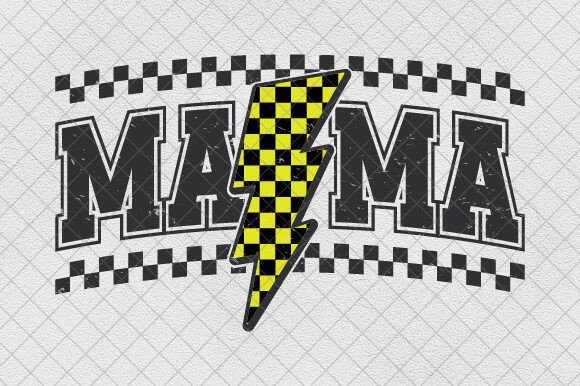 Mama Lightning Bolt PNG Retro Mama PNG: Game Day Design Essentials