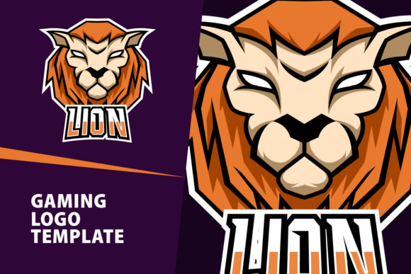 Orange Lion Mascot: The Ultimate Gaming Logo Template