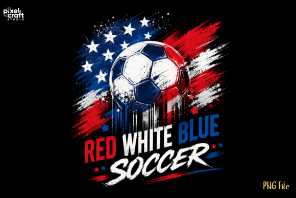 Red White Blue: The Explosive Patriotic Soccer Graphic