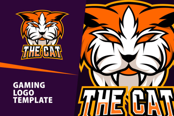 The Fierce Edge of Orange Cat Mascot Gaming Logo Design