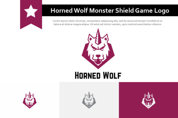 Unleash Your Brand: The Horned Wolf Monster Shield Esport Logo