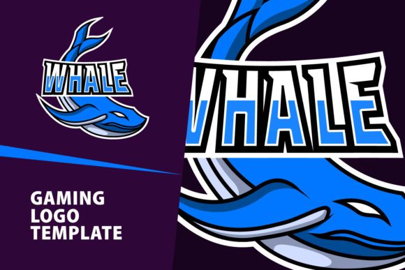 Unleash Your Brand: The Whale Mascot Gaming Logo Design